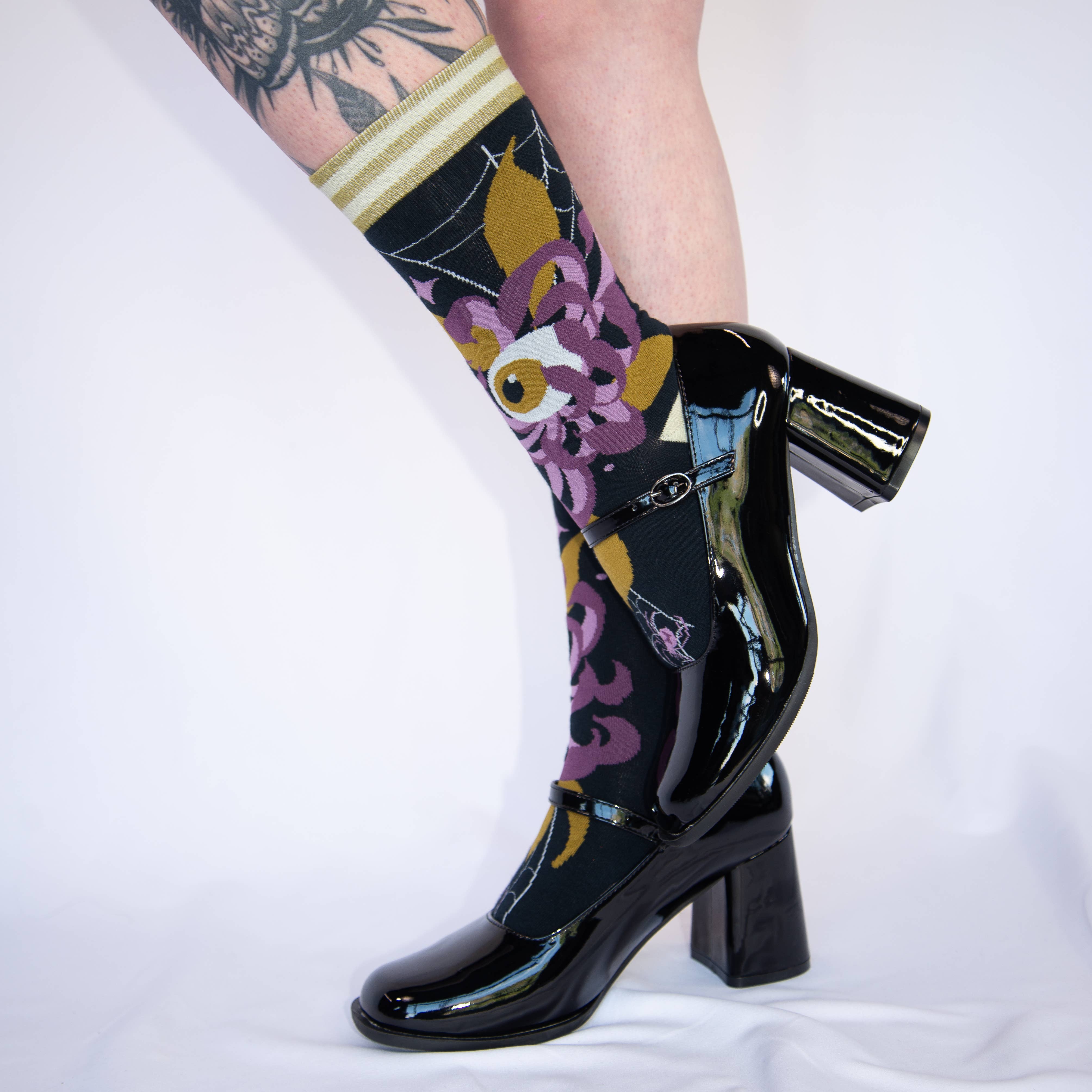 Arachnid's Bloom Crew Socks