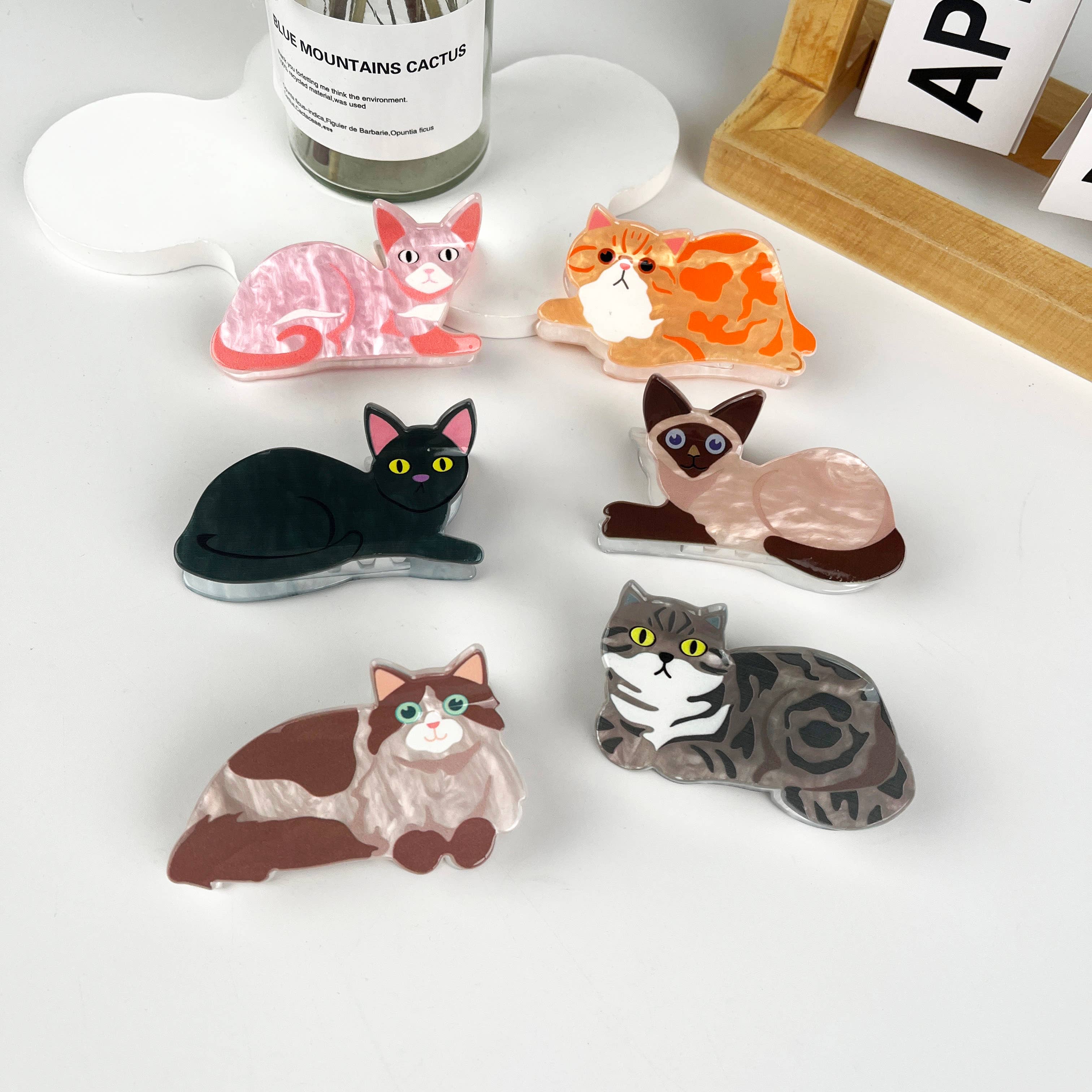 Cat style animal hair claw clip: Siamese-cat