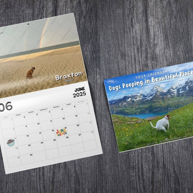 Dogs Pooping in Beautiful Places™ 2025 Calendar!