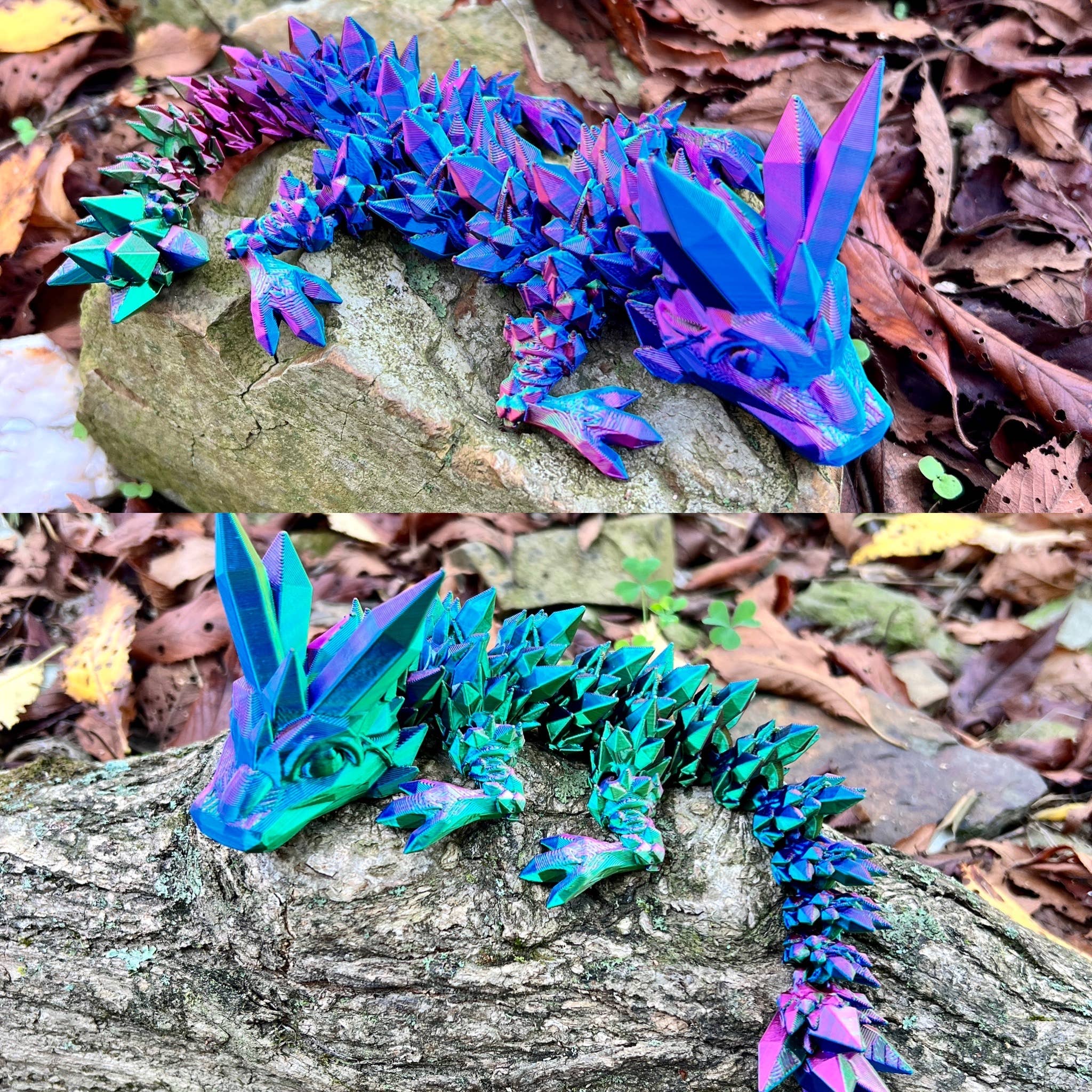 Magic Crystal Dragon Baby Rainbow 3D Printed