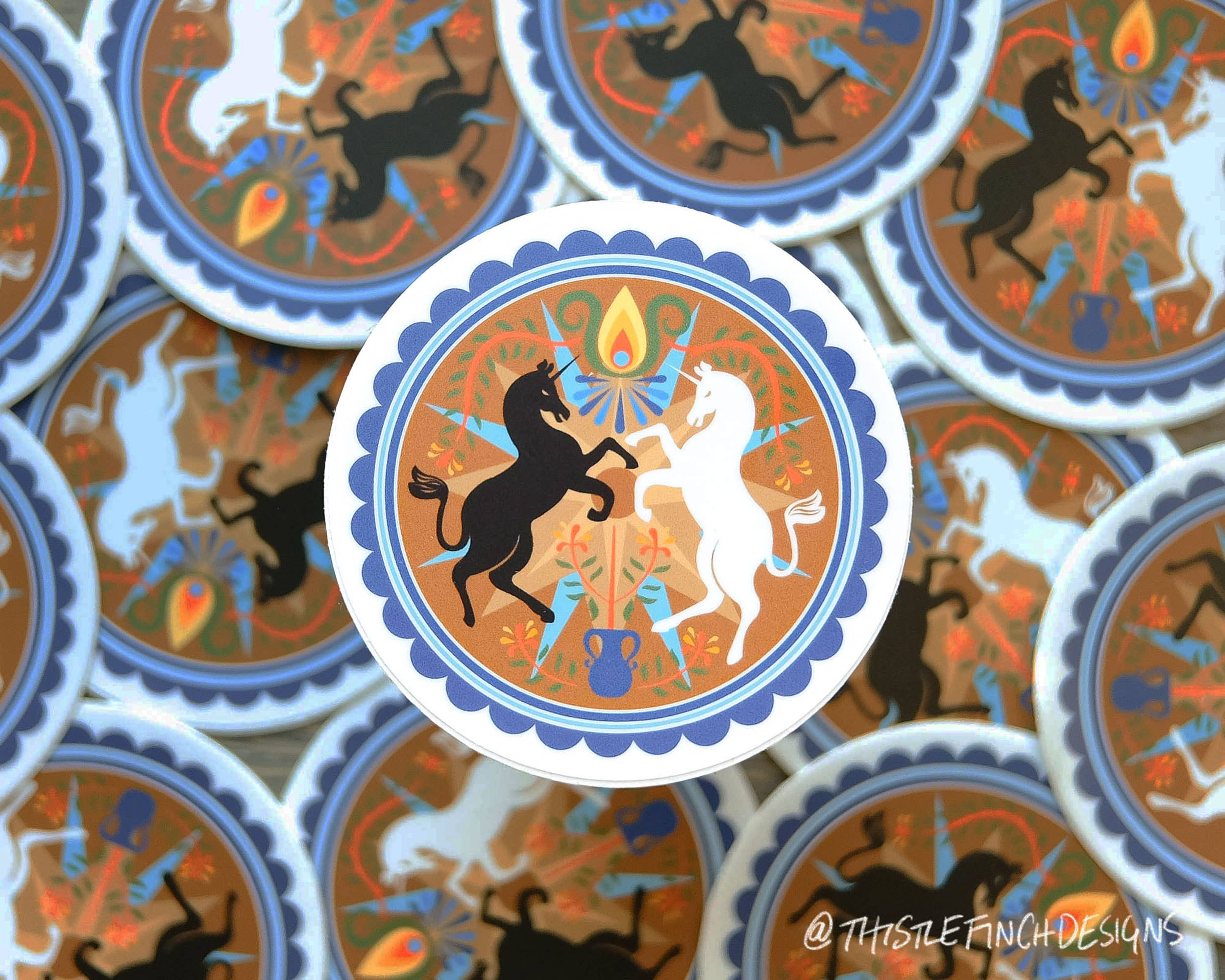 Unicorn Hex Sign PA Dutch Vinyl Sticker: 3 Inch