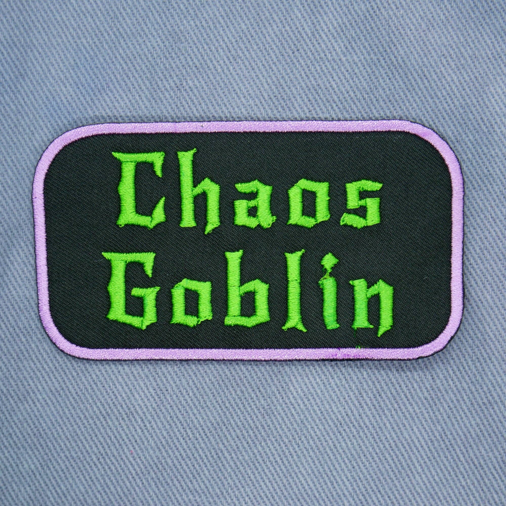 Chaos Goblin Name Tag Iron On Patch: Without Packaging