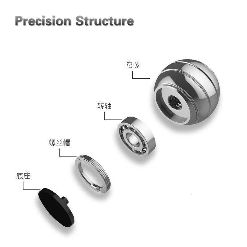 Blue Rotating Spherical Metal Gyroscope - Relaxing