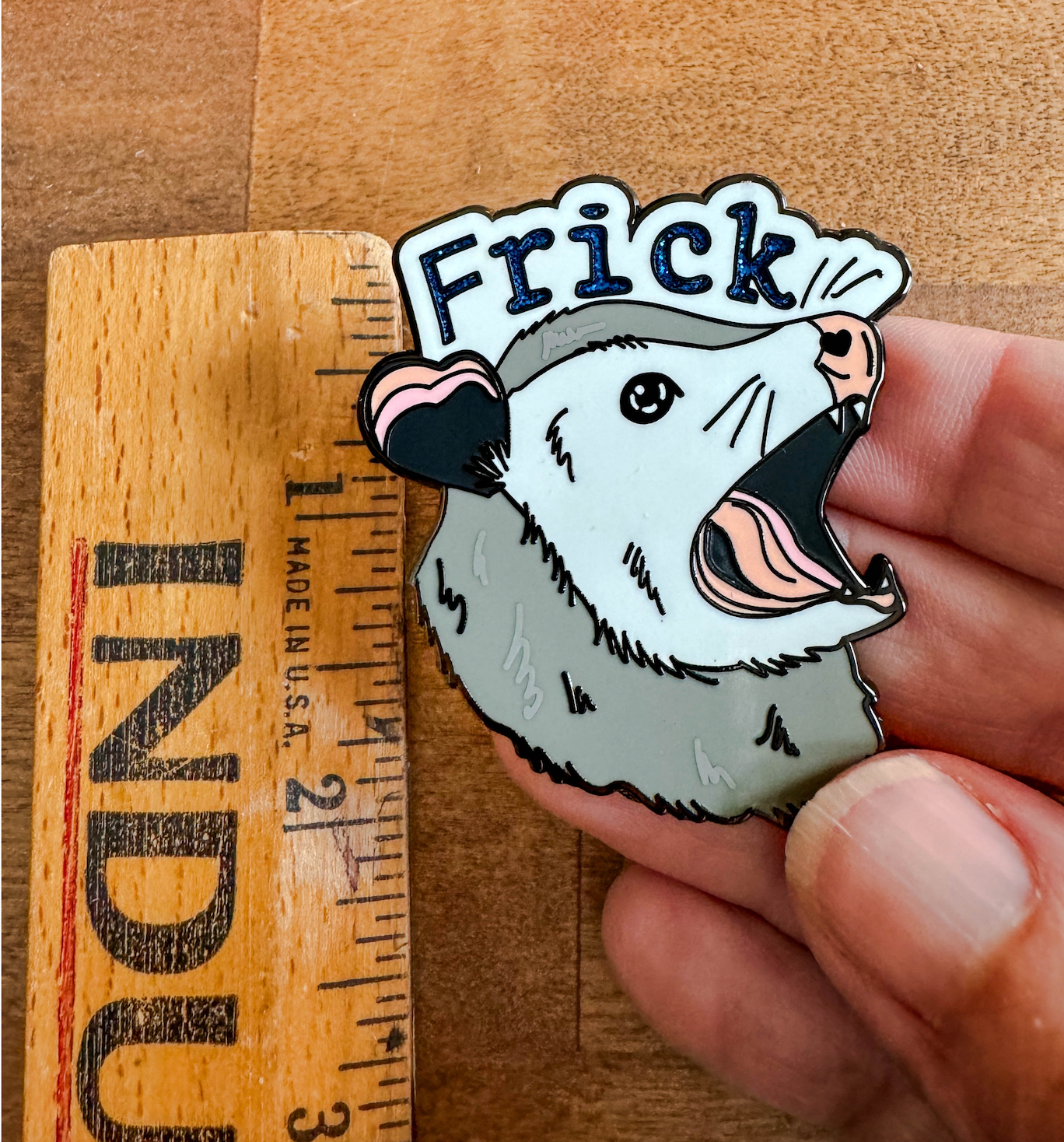 Glitter Frick Opossum Possum Hard Enamel Pin