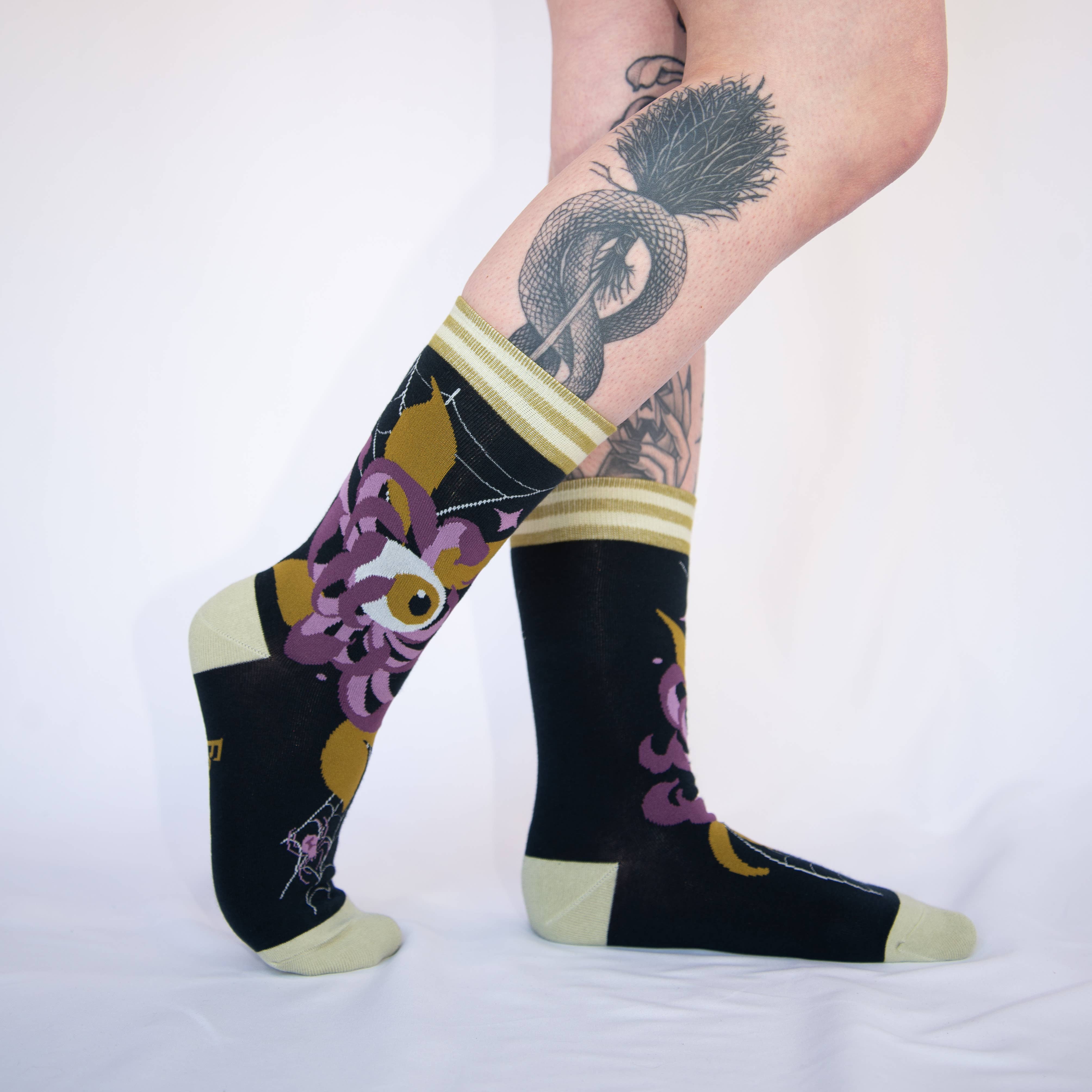 Arachnid's Bloom Crew Socks