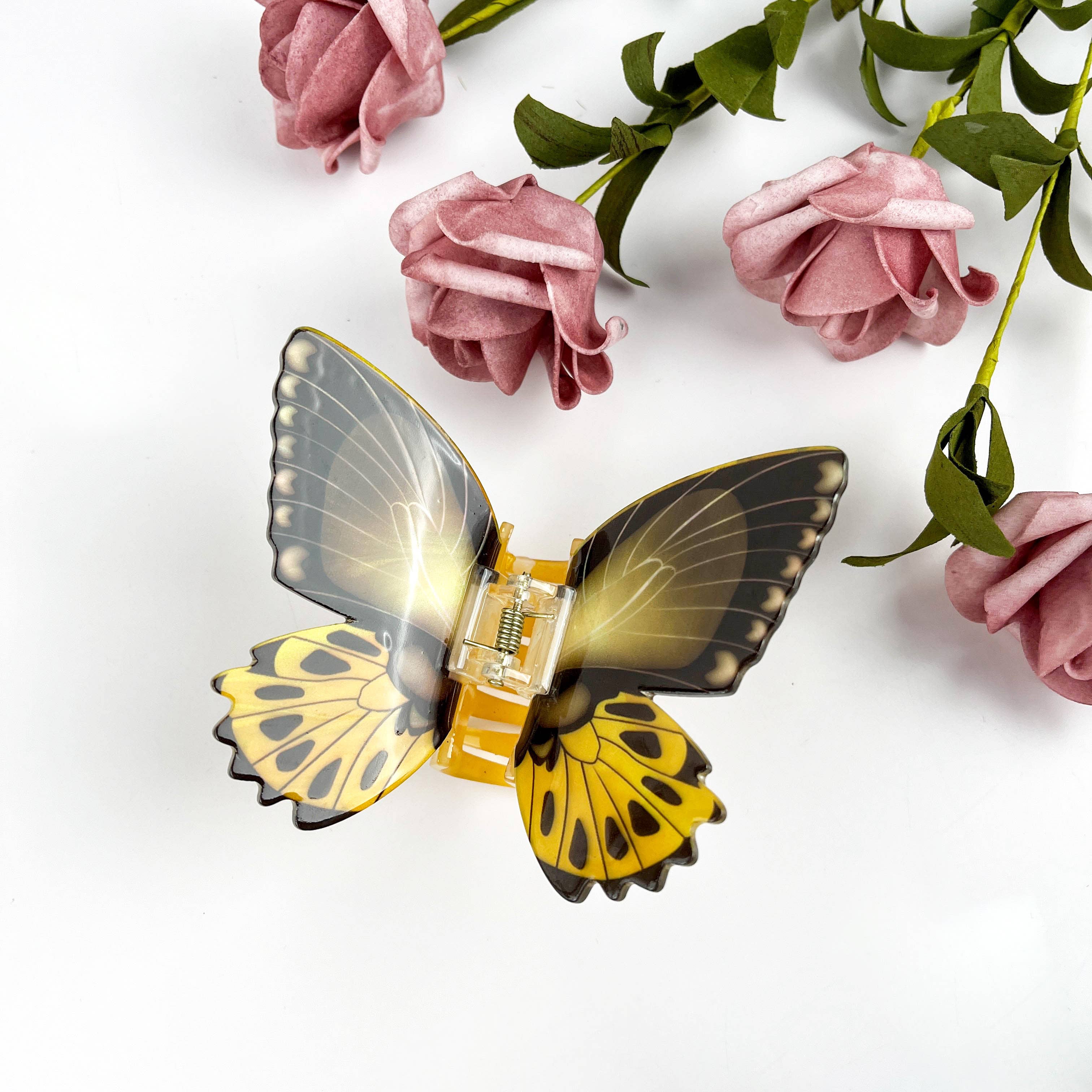 Simulation Printed Butterfly Hair Clip,Insect Animal Hair cl: A