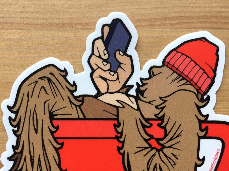 Yeti Latte Sticker - Coffee Bigfoot Sasquatch Tea Funny Cute: SMALL 3.5" (8.9cm)