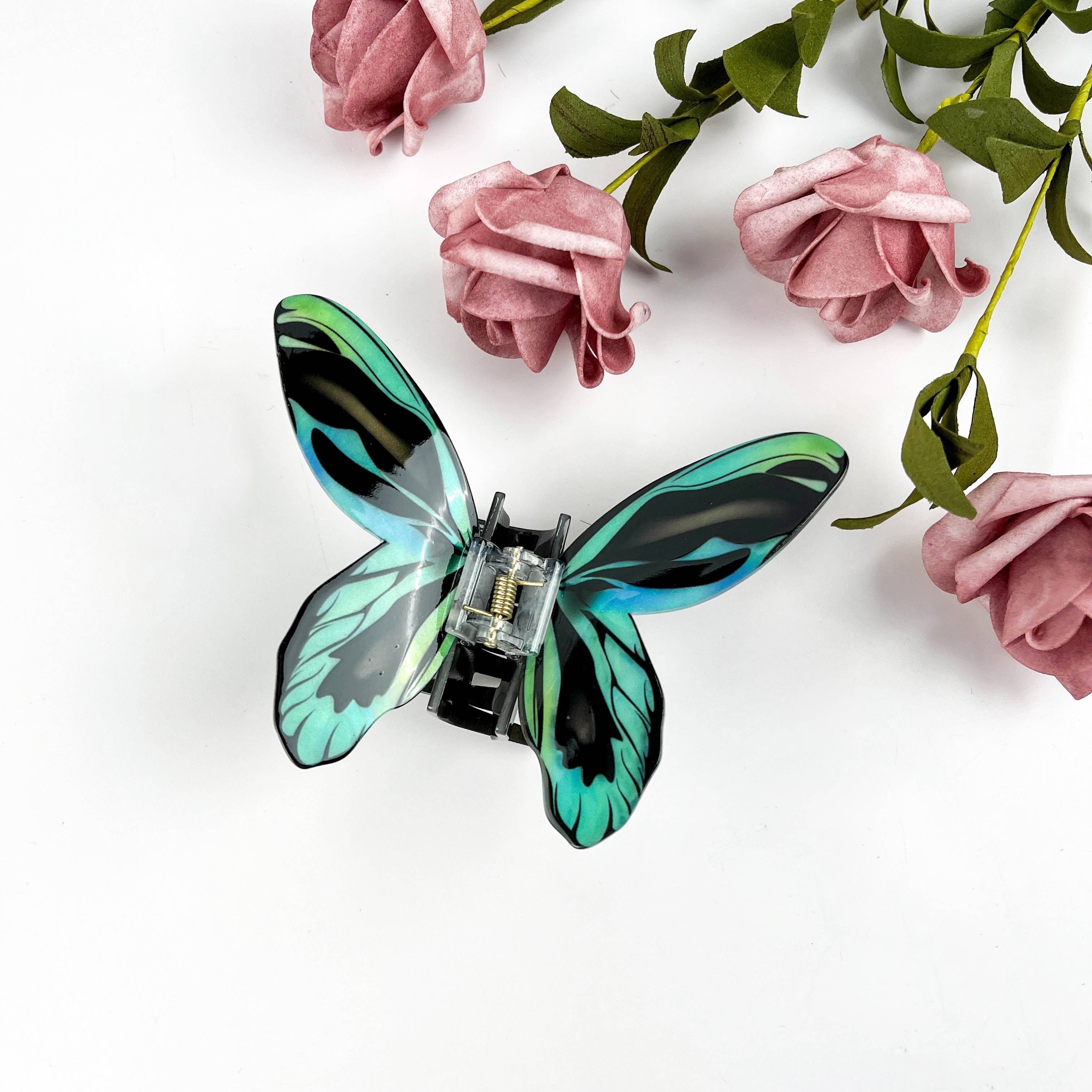 Simulation Printed Butterfly Hair Clip,Insect Animal Hair cl: A