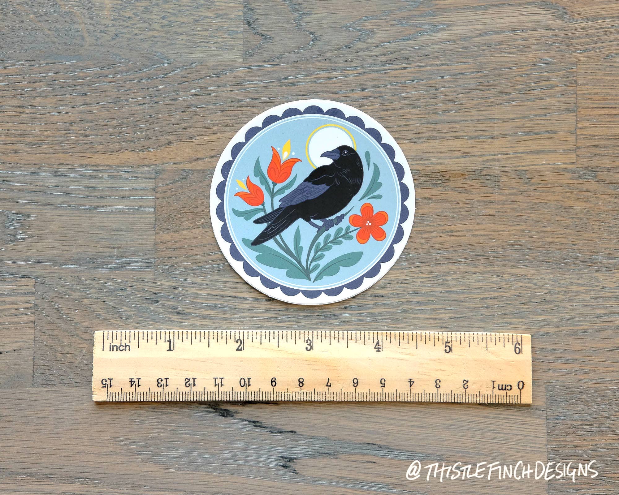 Crow Distelfink PA Dutch Hex Sign Vinyl Sticker