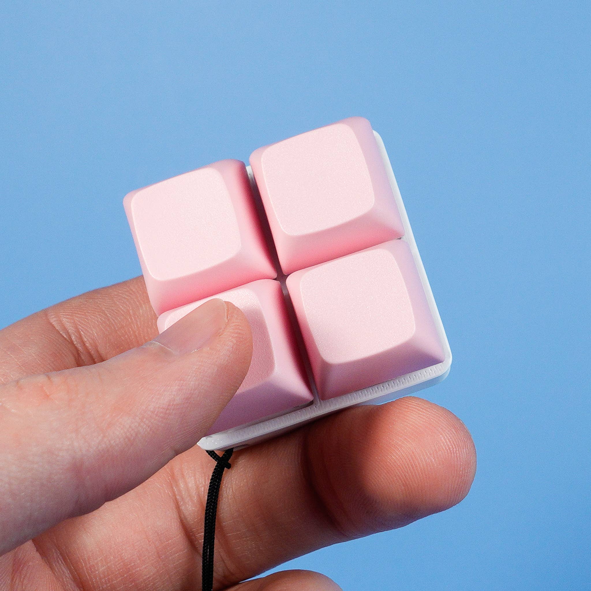 ASMR 4 Key Red  Fidget Square Keychain