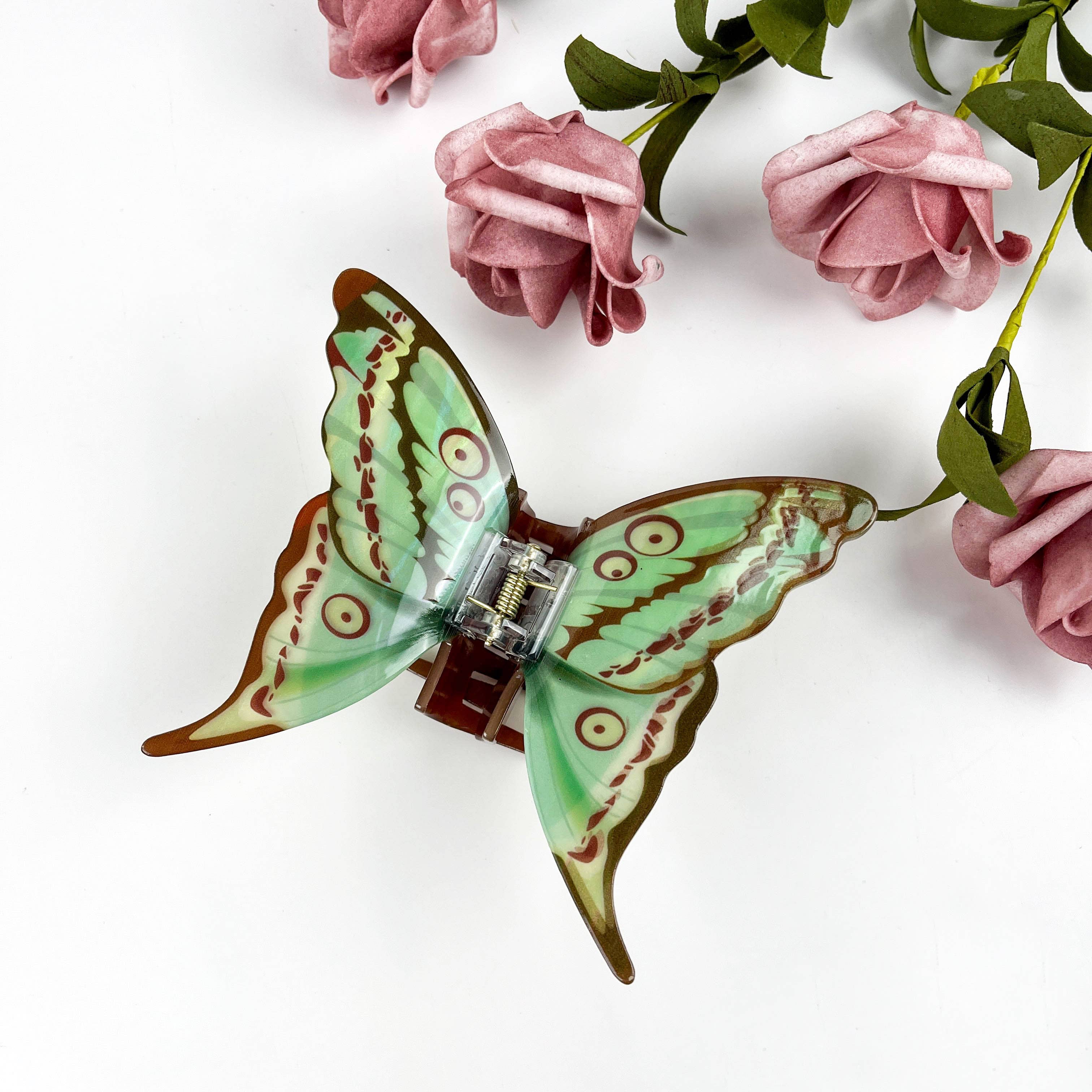 Simulation Printed Butterfly Hair Clip,Insect Animal Hair cl: F