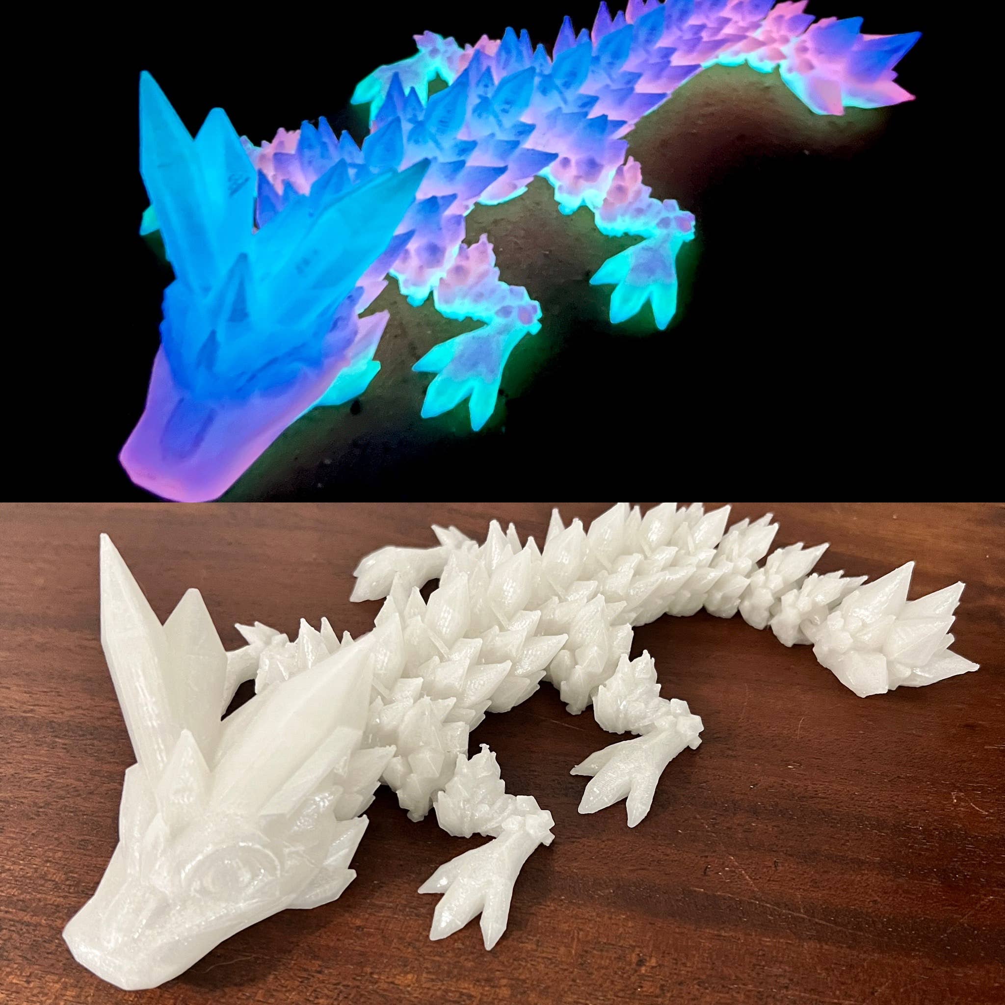 Magic Crystal Dragon Baby Rainbow 3D Printed