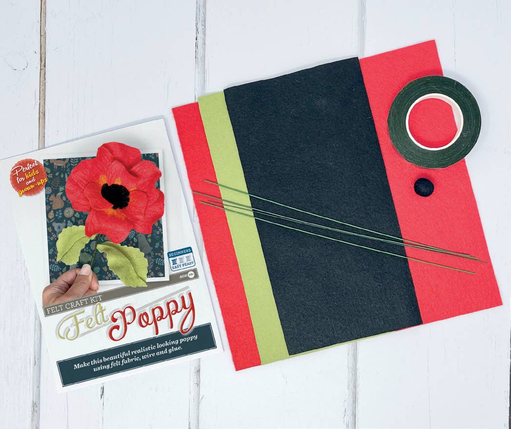 Felt Poppy Flower Craft Kit