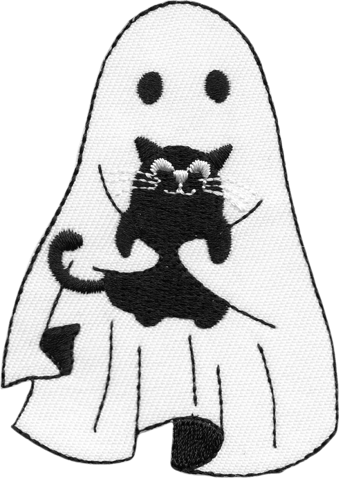 Patch - Ghost Holding A Black Cat