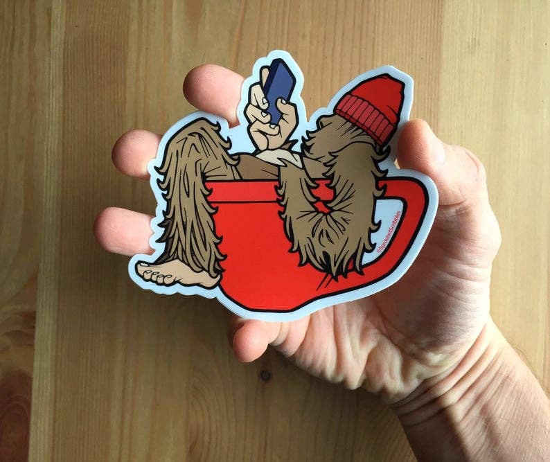 Yeti Latte Sticker - Coffee Bigfoot Sasquatch Tea Funny Cute: SMALL 3.5" (8.9cm)