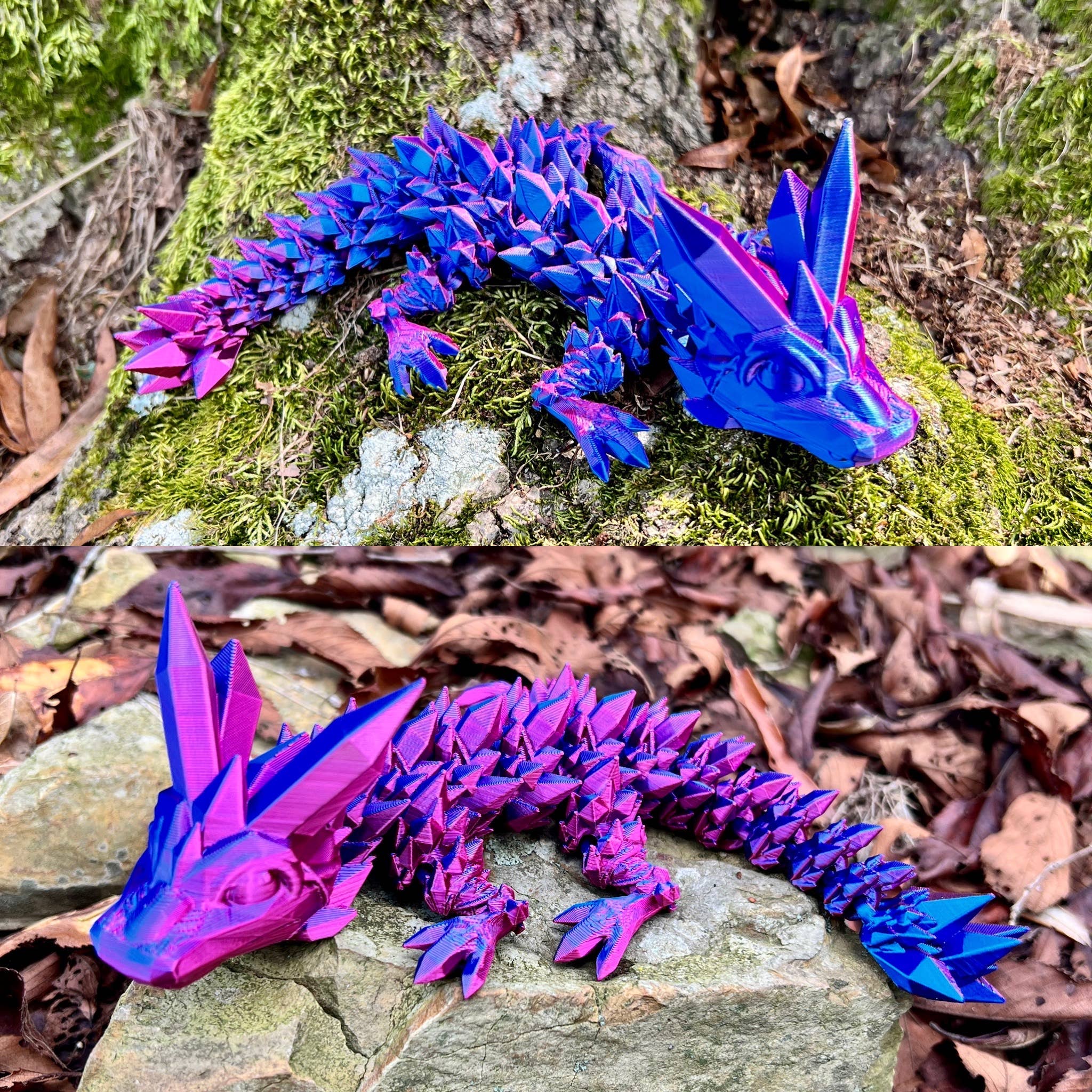 Magic Crystal Dragon Baby Rainbow 3D Printed