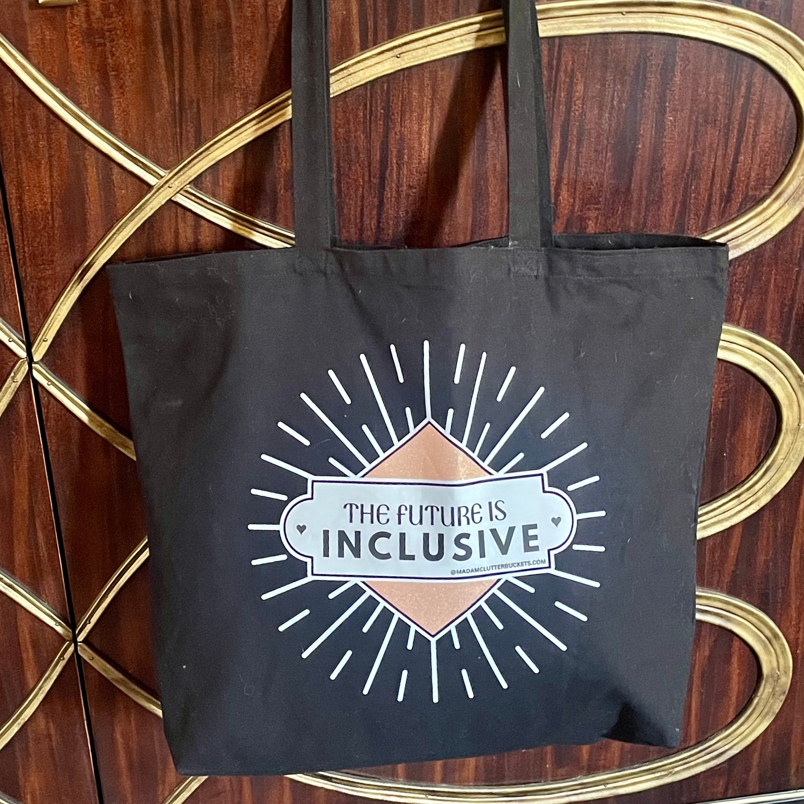 The Future is Inclusive Sparkly Large Tote Bag