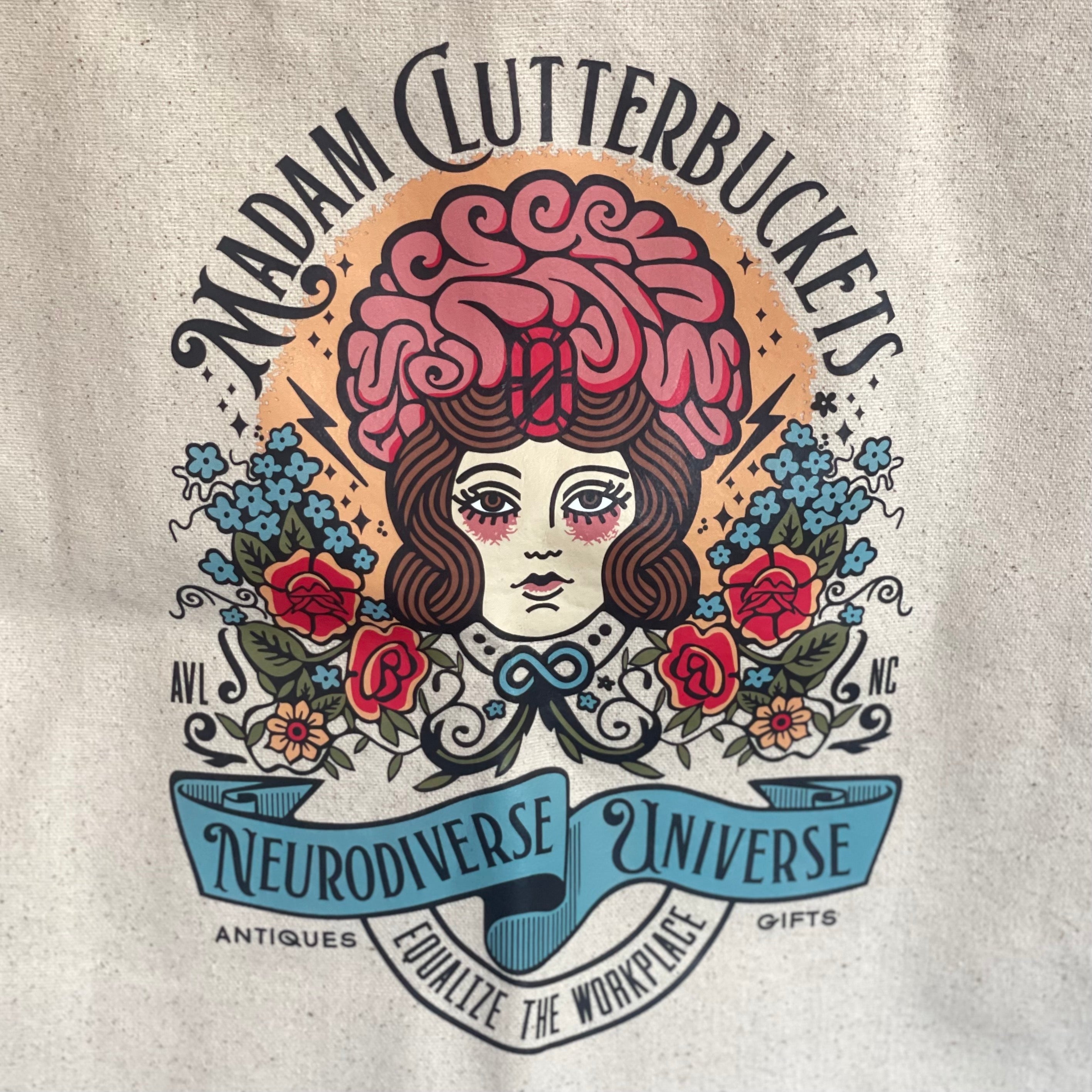 Full Color Madam Clutterbucket's Logo Tote