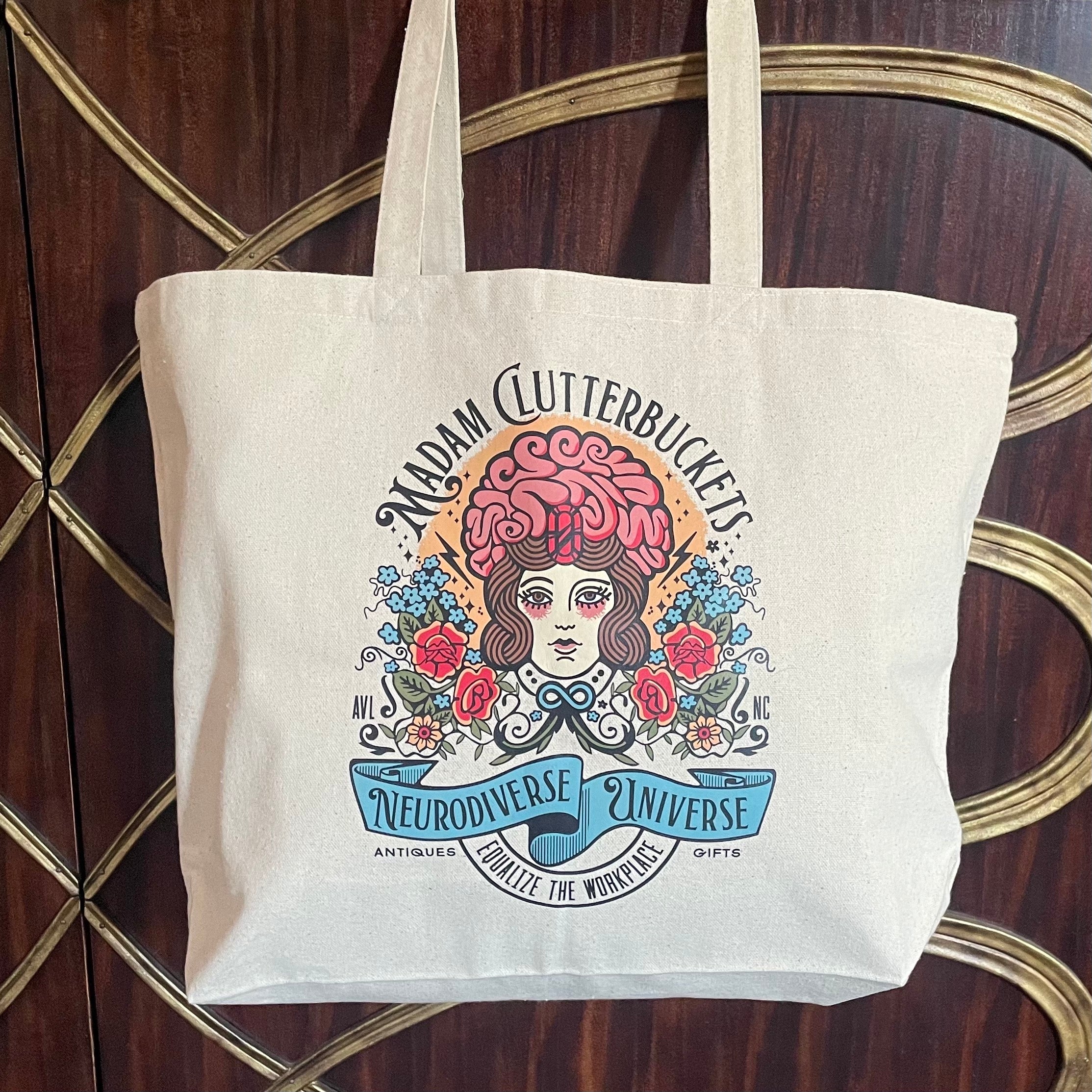 Full Color Madam Clutterbucket's Logo Tote