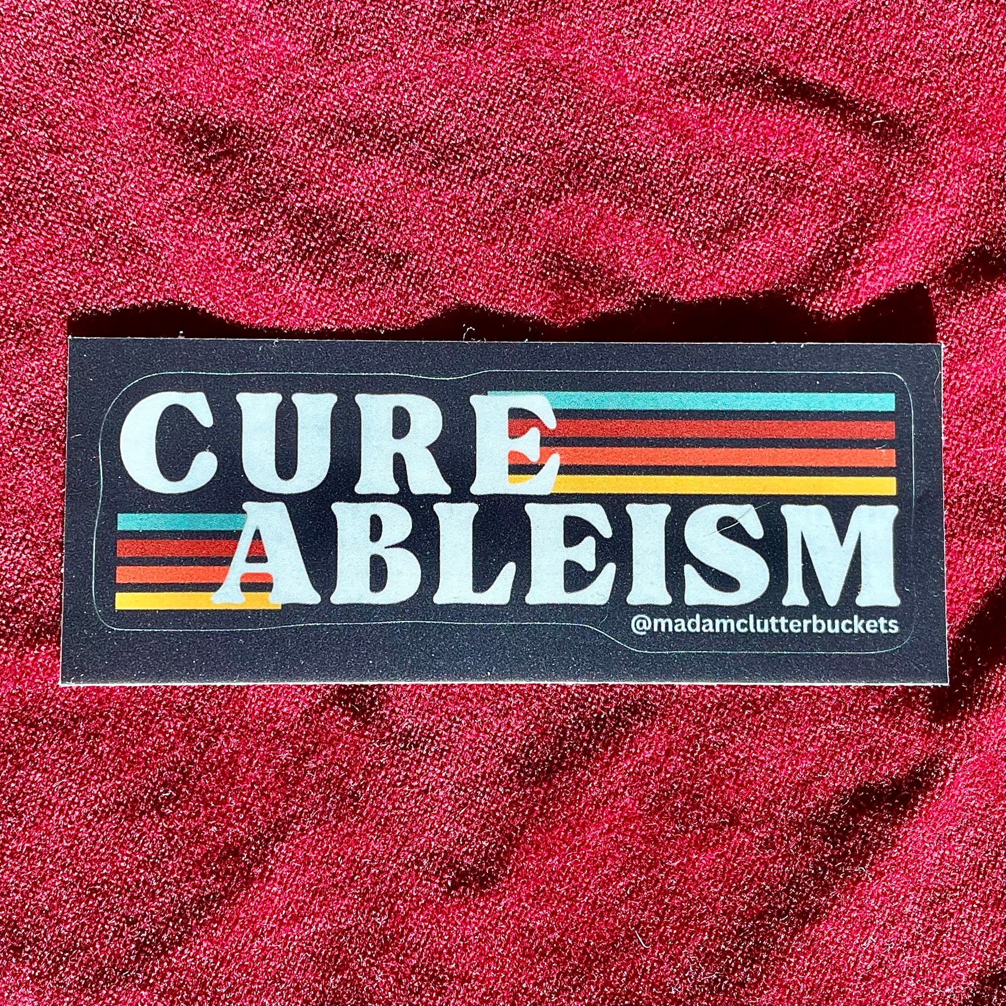 Cure Ableism Retro Sticker