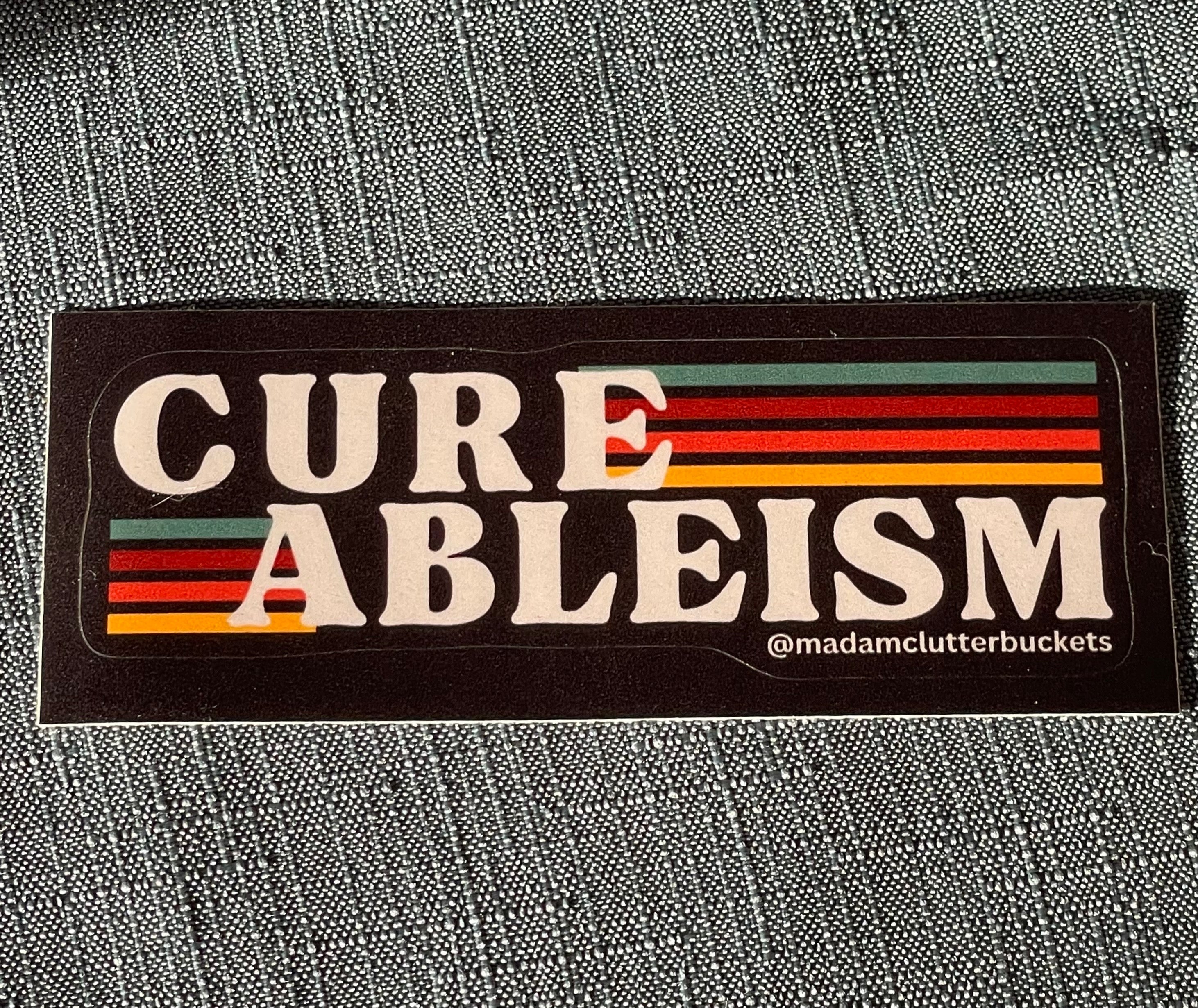 Cure Ableism Retro Sticker