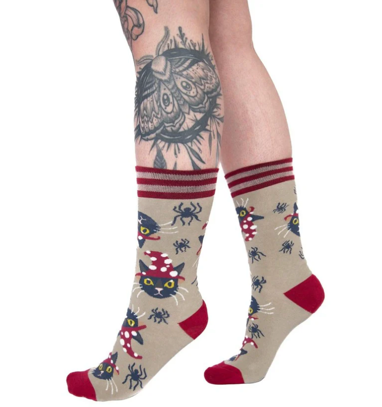 WITCHY WHISKERS CREW SOCKS