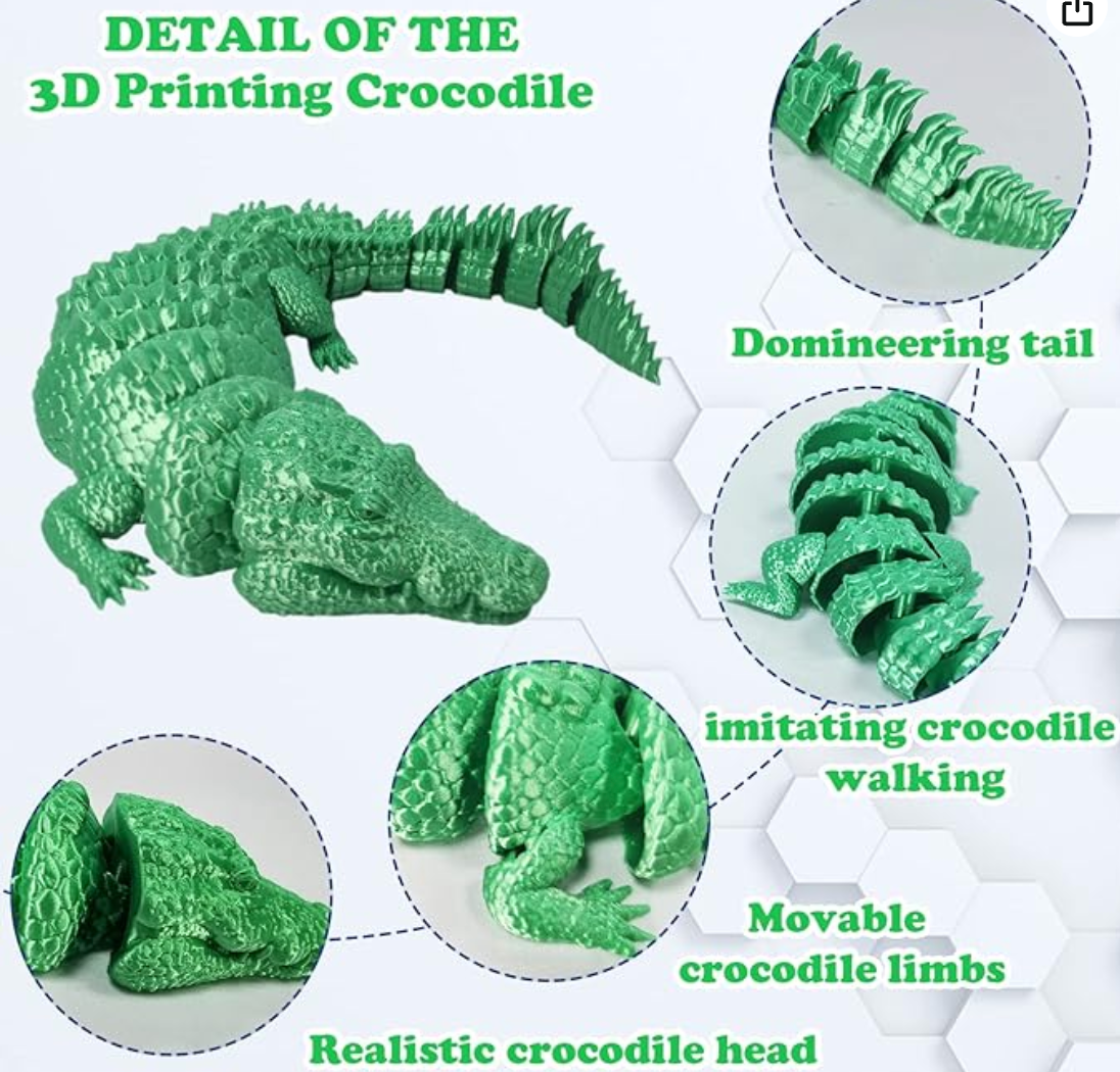 3D Printed Alligator- Various Colors