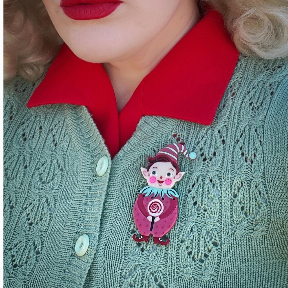 Pink North Pole Apprentice Brooch Johanna Parker X Lipstick