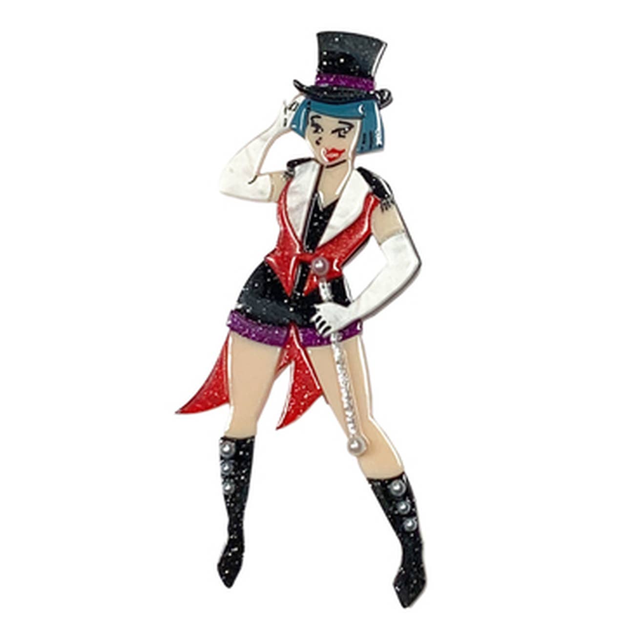 Step Right Up Circus Brooch - Ringmaster Pin