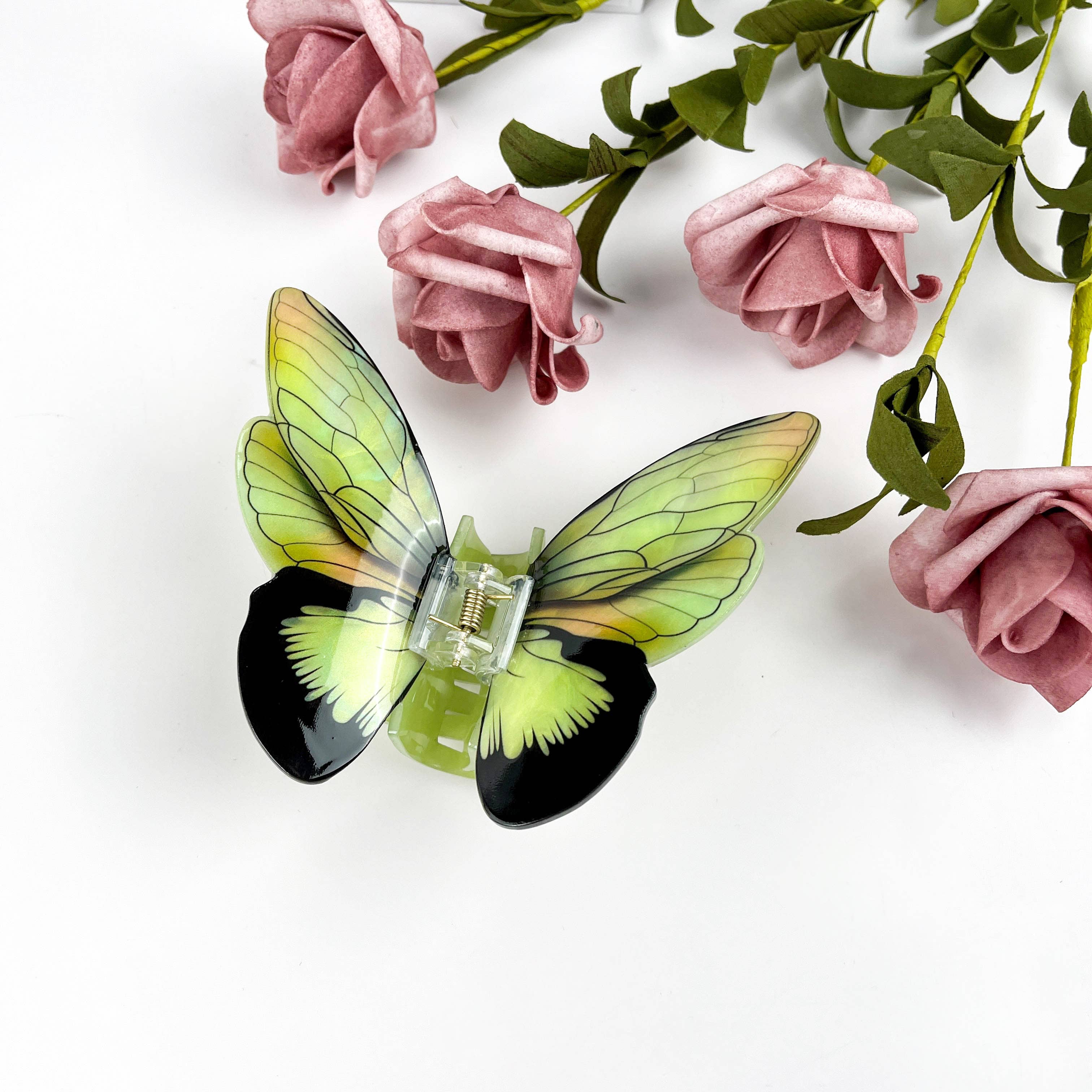 Simulation Printed Butterfly Hair Clip,Insect Animal Hair cl: A