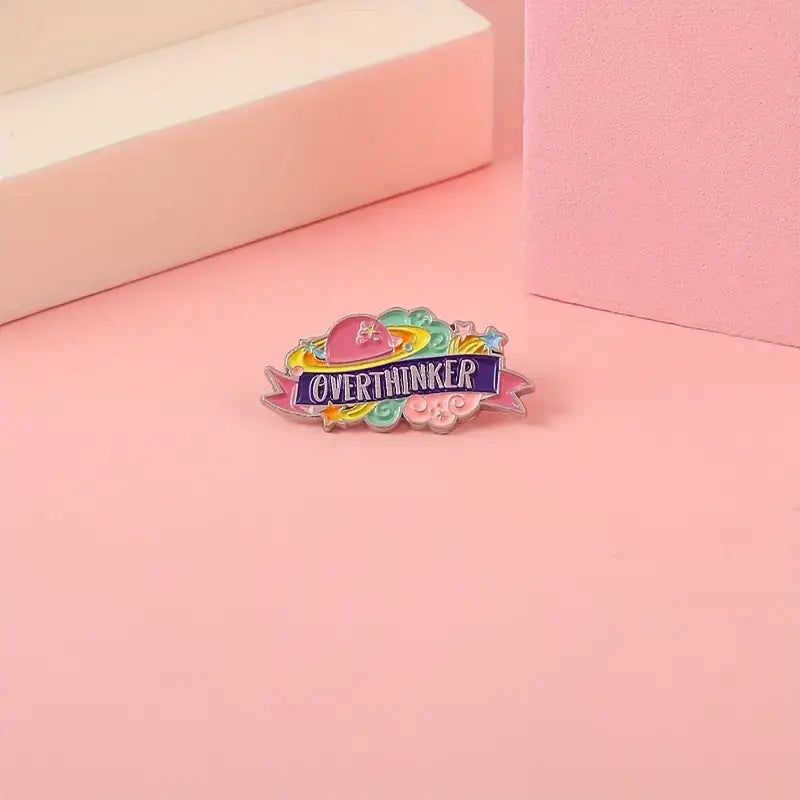 Stylish Overthinker Enamel Lapel Pin!