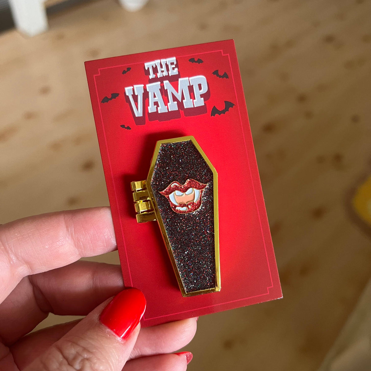 The Vamp, enamel pin with glitter! | Madam Clutterbucket's Neurodiverse ...