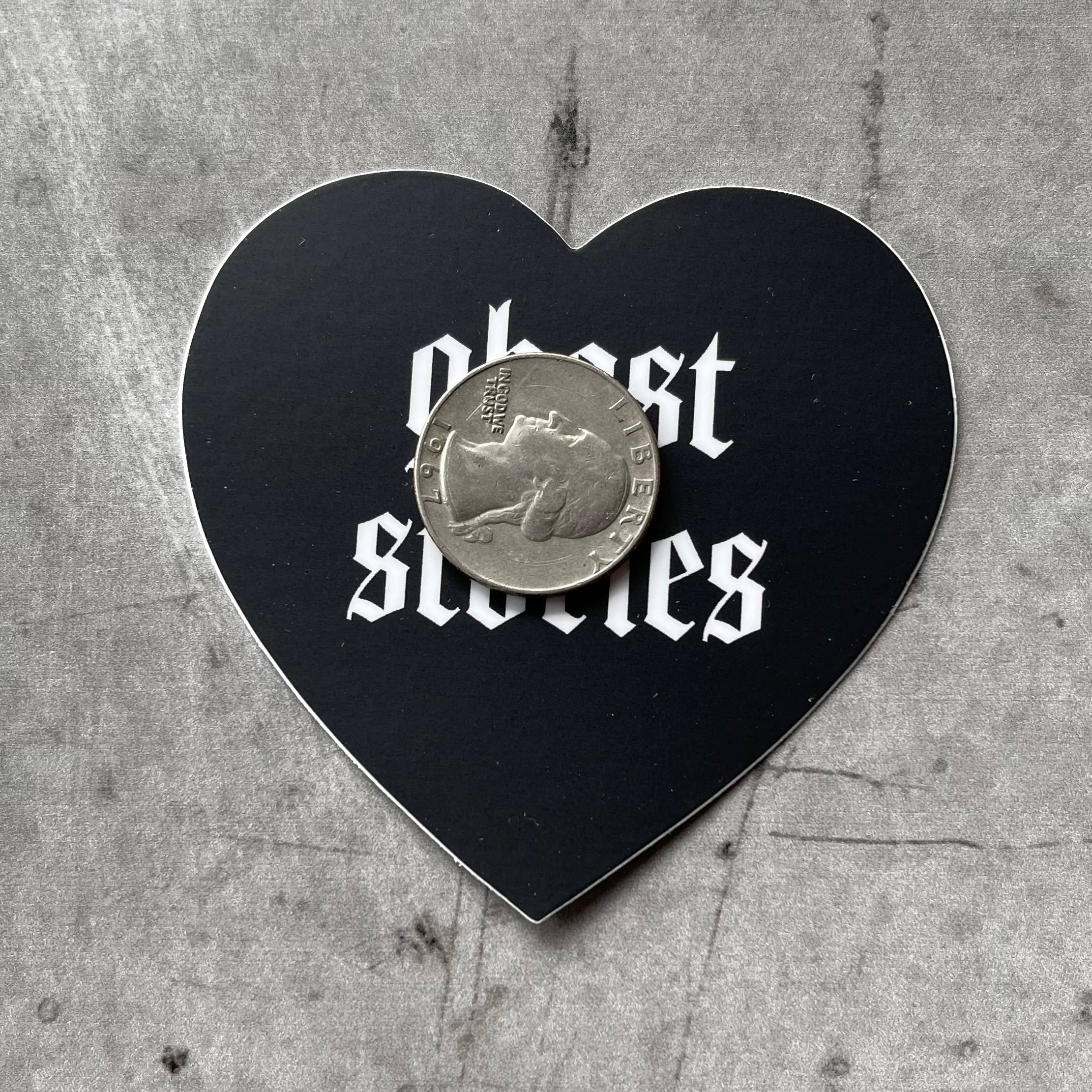 Ghost Stories Heart Sticker // Halloween macabre gifts