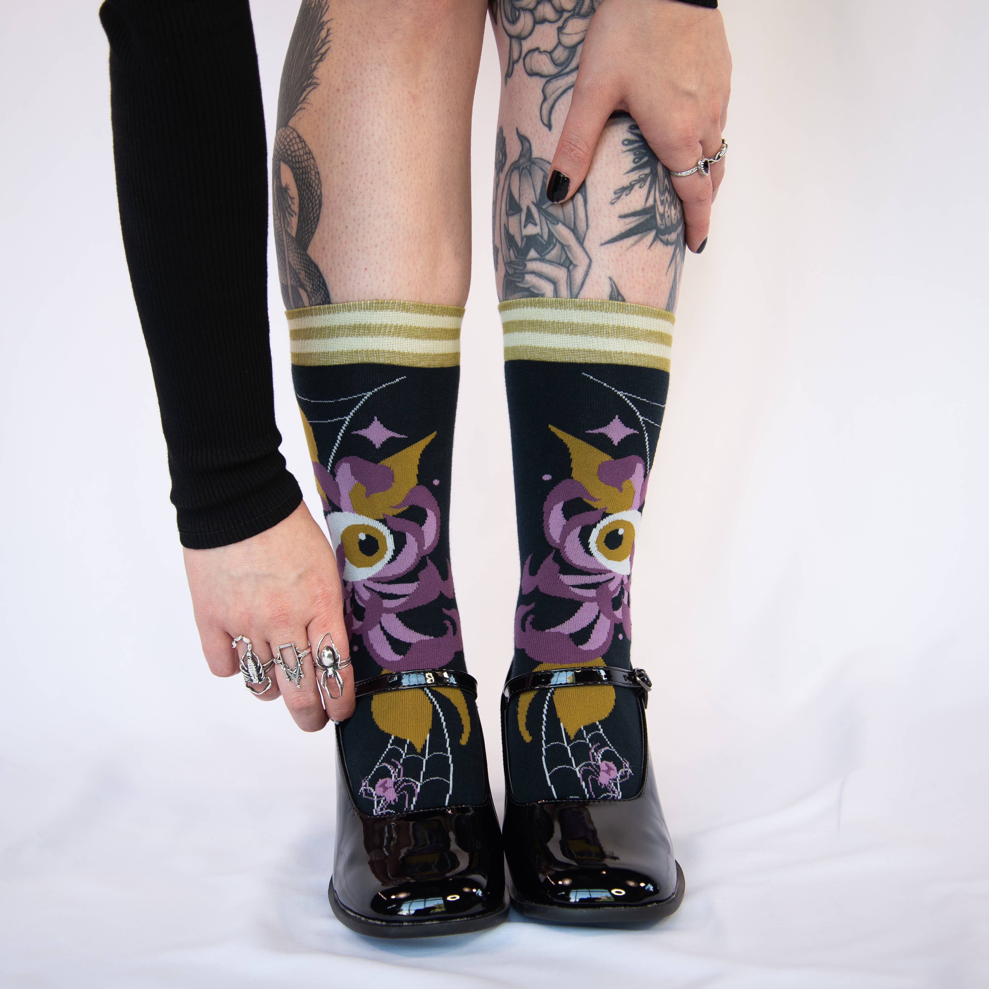 Arachnid's Bloom Crew Socks