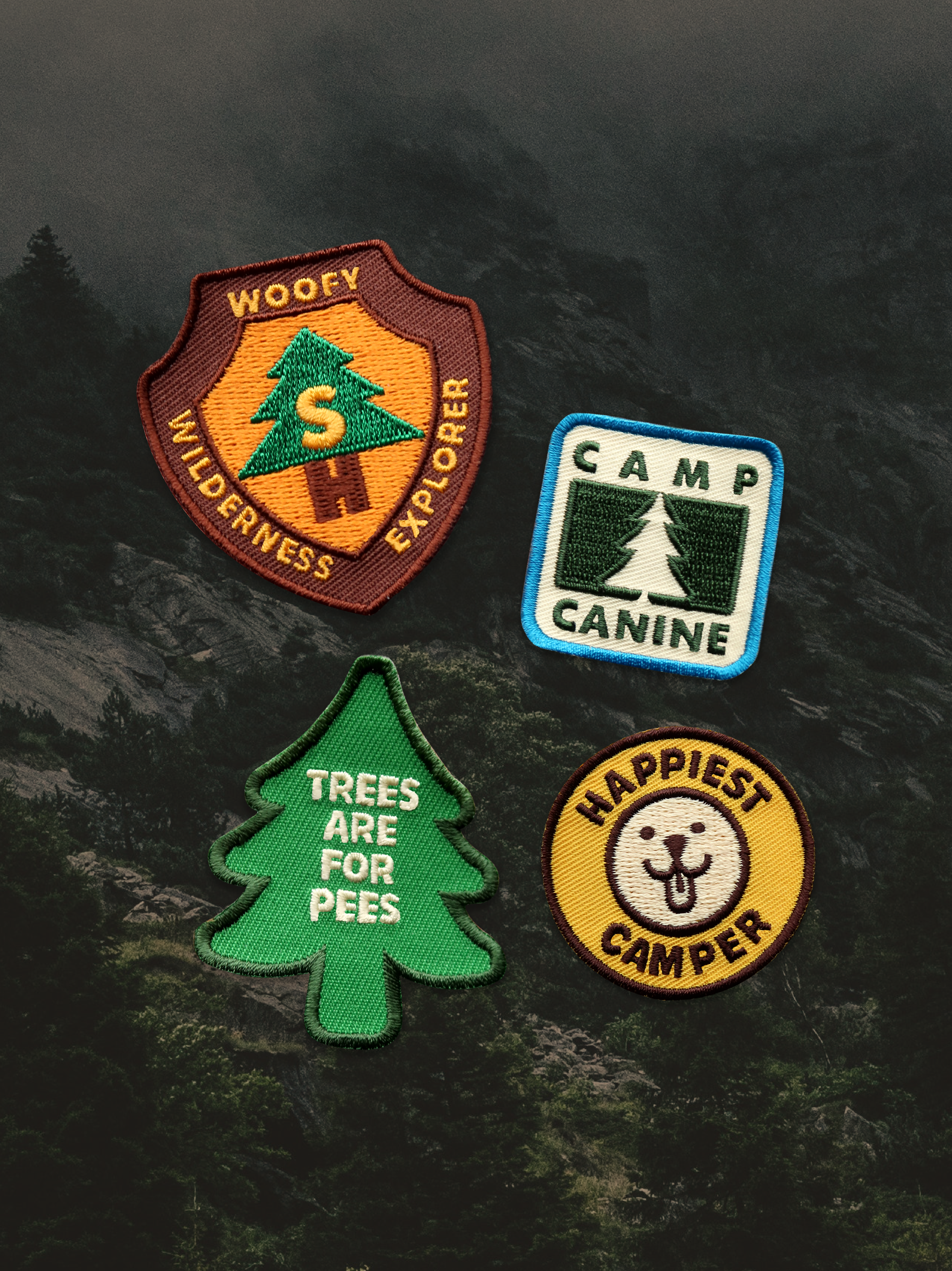 Trees are for Pees iron-on patch for dogs