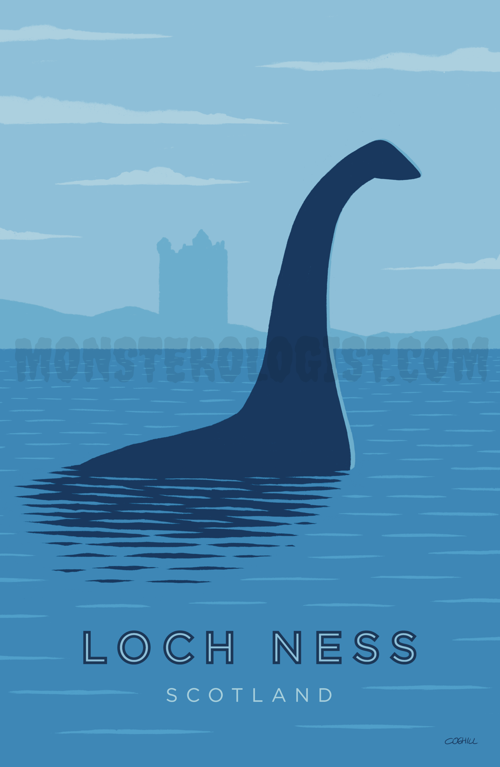 Loch Ness, Scotland travel poster 11x17