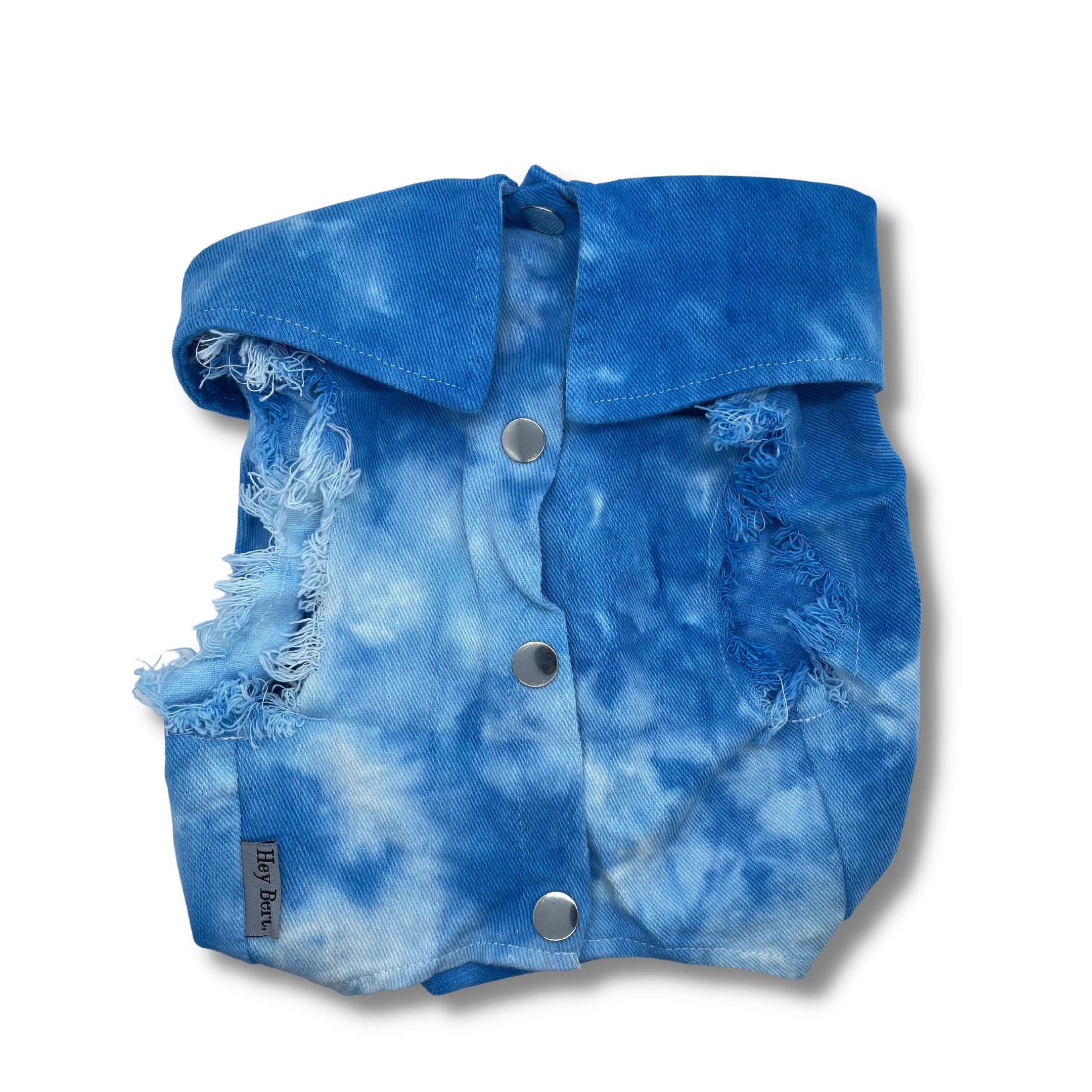 Blue Tie-Dye Dog Denim Jacket (5 sizes)