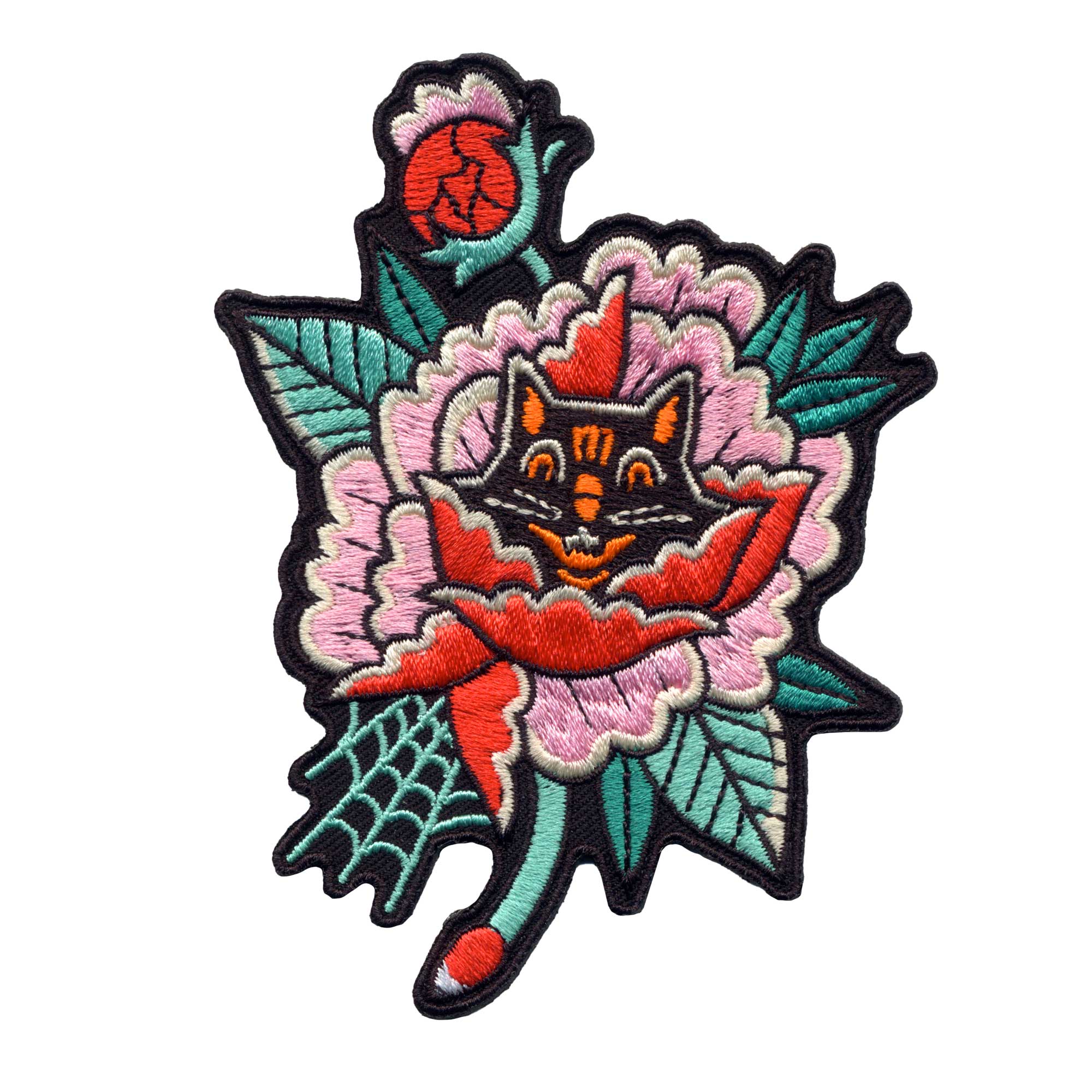 SOURPUSS CREEPY PEONY CAT PATCH