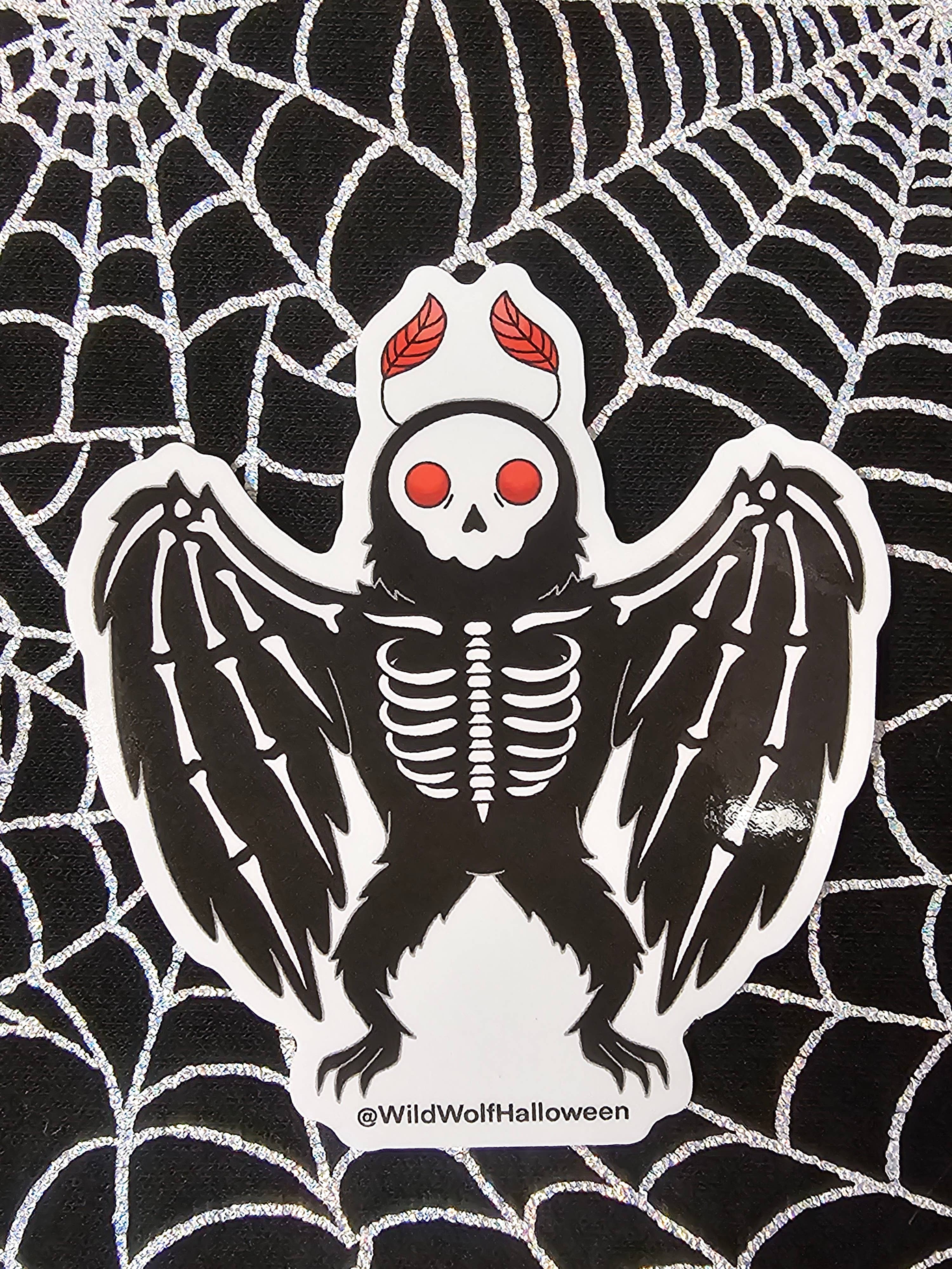 Moth Man Skeleton Vinyl Sticker