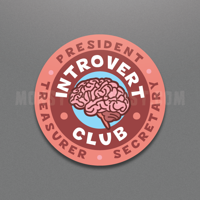 Introvert Club Circle Sticker