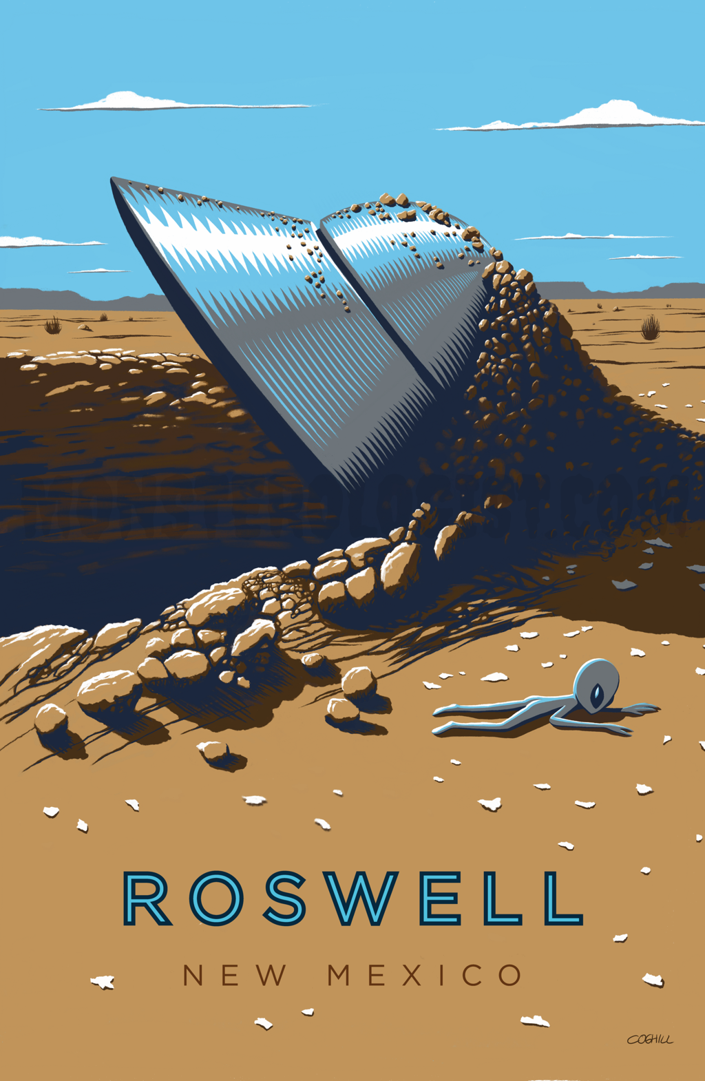 Roswell, New Mexico UFO crash travel poster 11x17